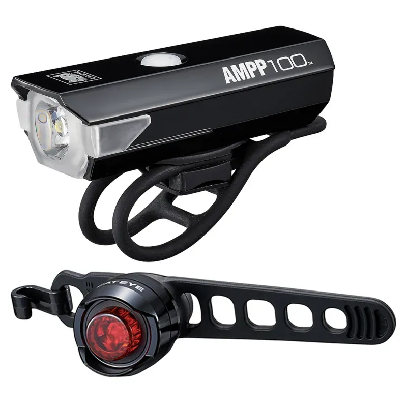 Cateye Ampp 100 / Orb Rechargeable Bike Light Set